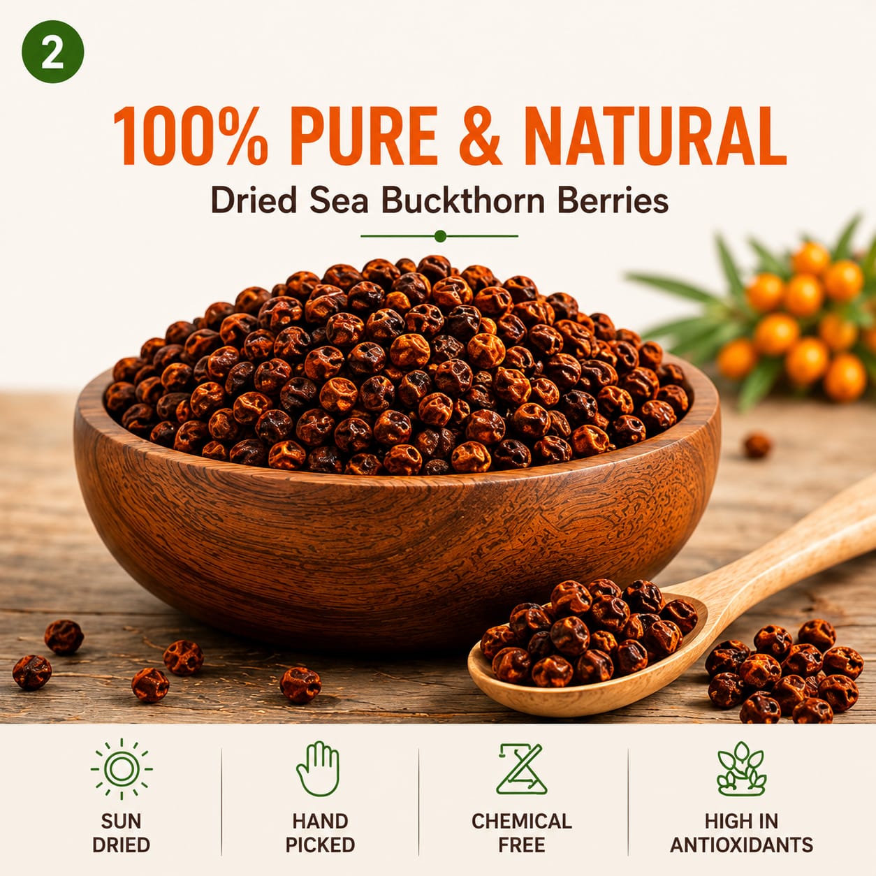Fajar Traders Pure Sea Buckthorn Extract | Himalayan Origin | No Added Sugar |500g - Image 2