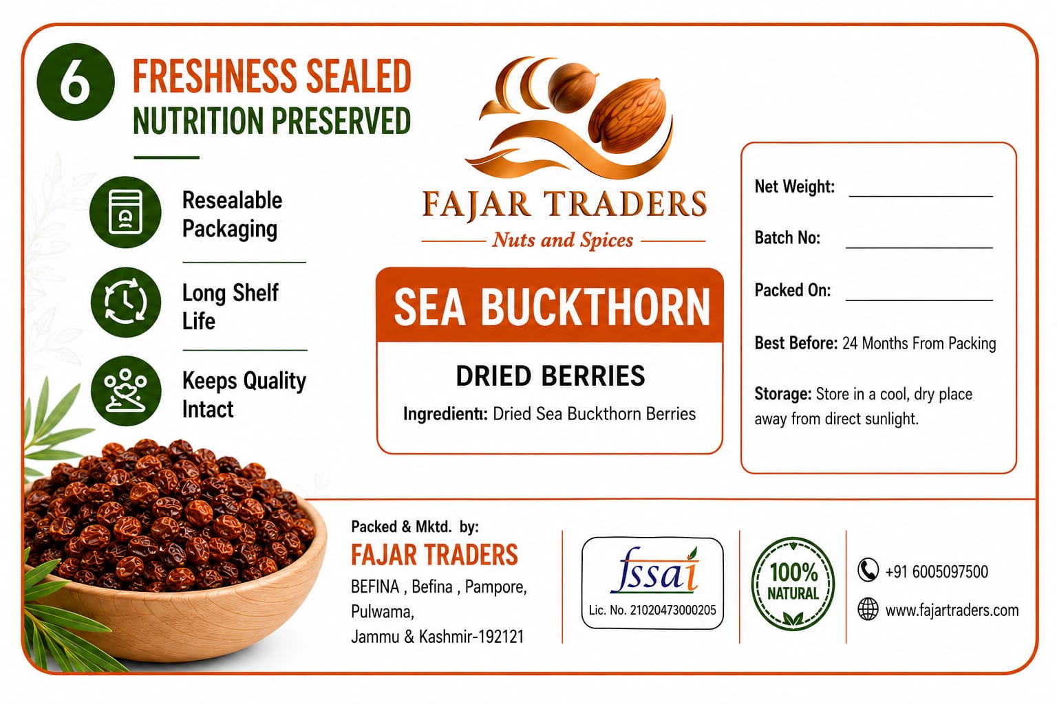Fajar Traders Pure Sea Buckthorn Extract | Himalayan Origin | No Added Sugar |500g - Image 5