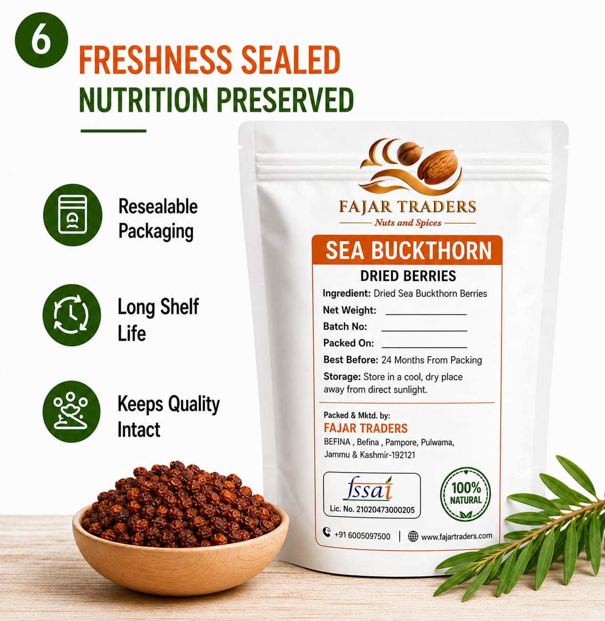 Fajar Traders Pure Sea Buckthorn Extract | Himalayan Origin | No Added Sugar |500g - Image 7