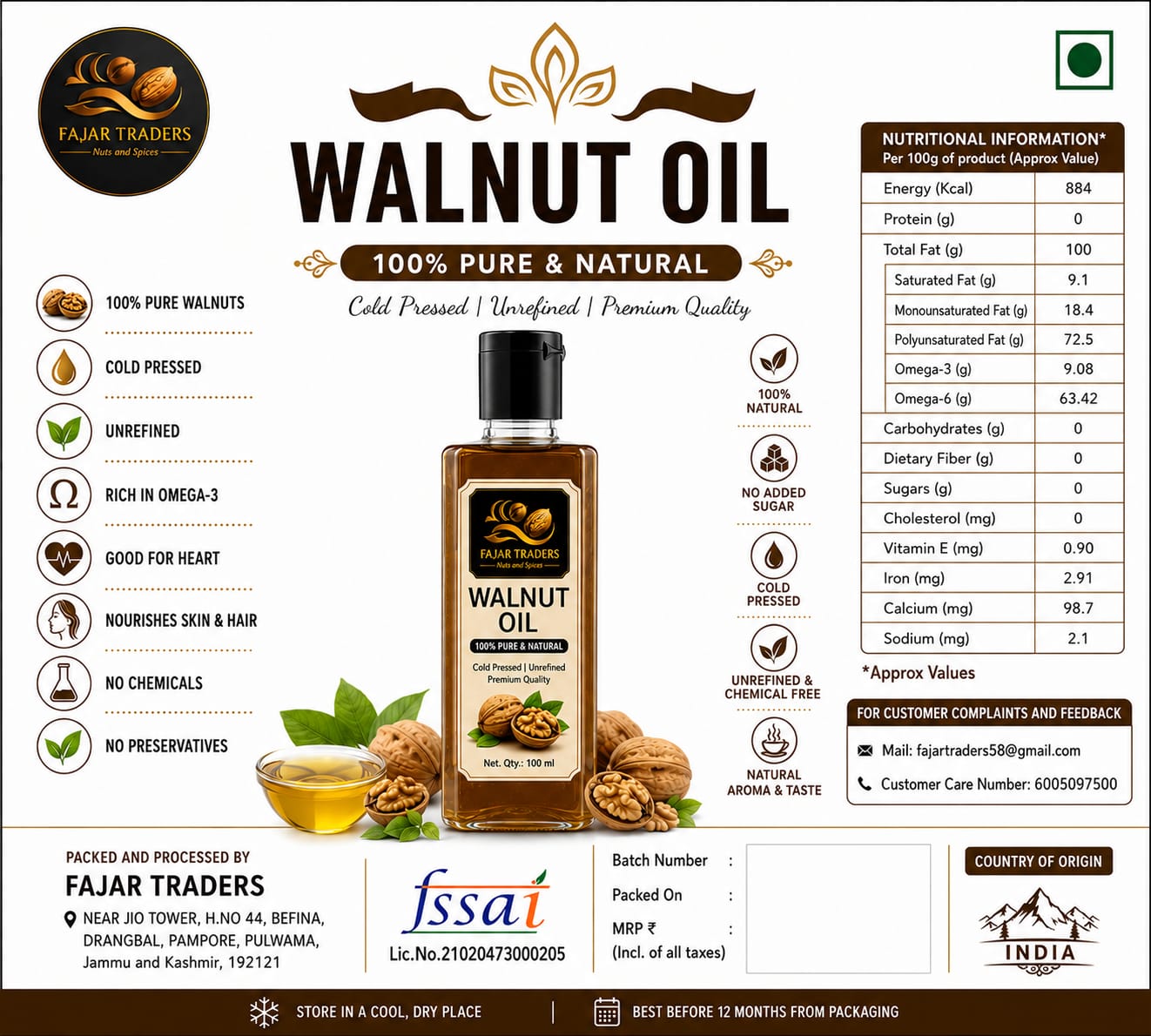 WALNUT OIL|100ML|FAJAR WALNUT OIL - Image 5